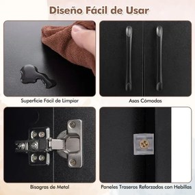 Armário suspenso para TV de 2 portas  108 x 33 x 30,5 cm com 2 cubos Consola de arrumação Preto