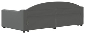 Sofá-cama com gavetão 100x200 cm tecido cinzento-escuro