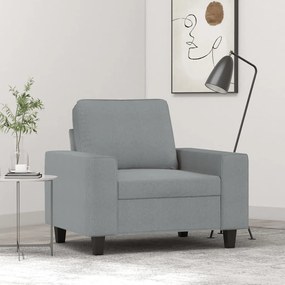 Poltrona tecido 60 cm cinzento-claro