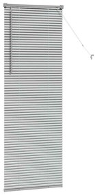 Persiana de Janela com cortinas Manual Prata 80 x 130 cm Alumínio