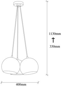 Candeeiro Chandelier Sivani – Vintage – Diâmetro 40 cm, Altura 113 cm