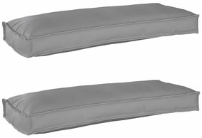 vidaXL Cojines para Palete da para Banco 2 pcs Cinza 100x40x8 cm Tecido Oxford
