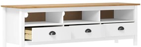 Móvel de TV Hill 158x40x47 cm pinho maciço branco