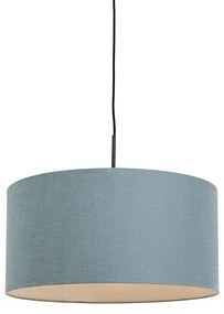 Candeeiro de suspensão preto com cúpula azul 50 cm - Combi 1 Moderno