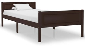 vidaXL Estrutura de cama 100x200 cm pinho maciço castanho-escuro