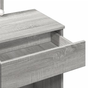 Toucador com LEDs 100x40x130 cm sonoma cinza