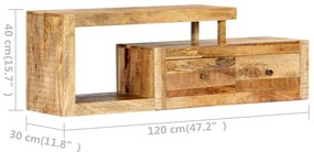 Móvel de TV 120x30x40 cm madeira de mangueira maciça