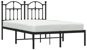 Estrutura de cama com cabeceira 120x200 cm metal preto