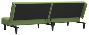 Sofá-cama de 2 lugares veludo verde-claro