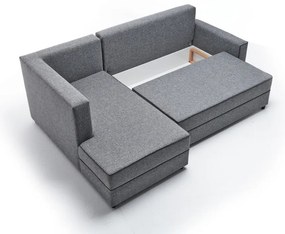 Sofá-Cama de Canto Ece – Cinzento – 242x88x90 cm