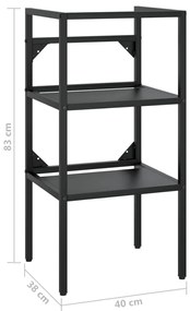 Estrutura p/ lavatório casa de banho ferro 40x38x83 cm preto