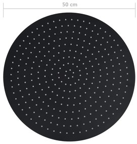 Cabeça de chuveiro redonda 50 cm aço inoxidável preto