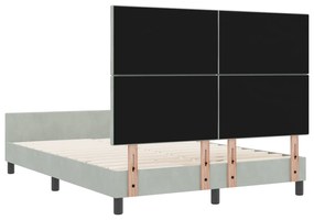 Cama vidaXL Cinza Claro 160x200 cm Veludo