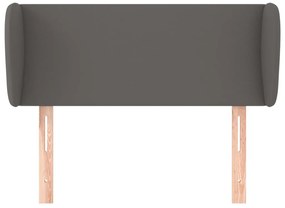 Cabeceira de cama c/ abas couro artificial 103x23x78/88cm cinza