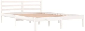 Estrutura de cama 140x200 cm pinho maciço branco