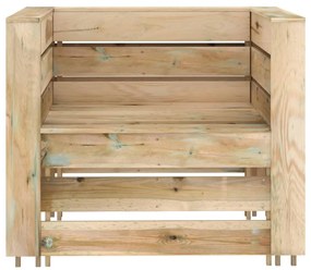 2 pcs conjunto lounge de jardim em paletes pinho impregnado