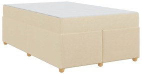 vidaXL Estrutura da Cama com colchão Creme 120 x 190 cm tecido