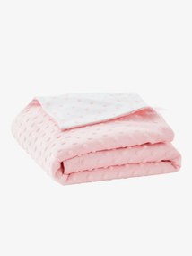 Agora -15%: Cobertor biface em polar/moletão, para bebé, Stella rosa claro liso