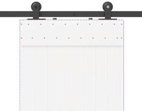 Kit de ferragens para porta deslizante 152,5 cm aço preto