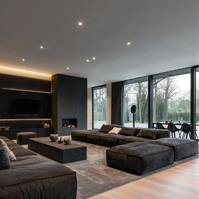 Conjunto de 6 focos embutidos redondos brancos ajustáveis - Chuck