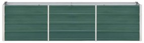 Canteiro elevado de jardim aço galvanizado 240x40x45 cm verde