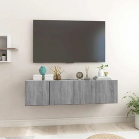 vidaXL Móvel TV suspenso 2pcs 60x30x30cm derivado madeira cinza sonoma