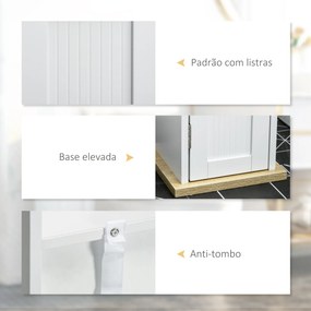 Armário Casa de Banho Armário com Prateleiras Ajustáveis e Suporte para Papel Higiénico 20x20x80 cm Branco