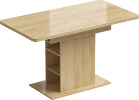 HOMCOM Mesa de jantar extensível retangular para 4 a 6 pessoas, mesa de cozinha 110-130 cm, 6 prateleiras abertas, madeira natural | Aosom Portugal