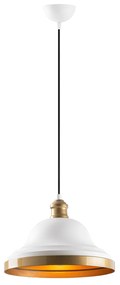 Candeeiro Chandelier Dodo – Branco e Dourado – 30 x 30 cm