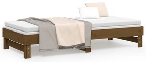 Estrutura sofá-cama de puxar 2x(90x200) cm pinho castanho-mel