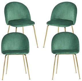 Pack 4 Cadeiras Golden Dalnia Veludo - Verde