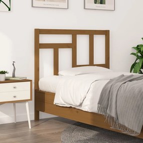 vidaXL Cabeceira de cama 105,5x4x100 cm pinho maciço castanho mel