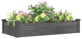Canteiro elevado c/ forro 120x60x25 cm abeto maciço cinzento