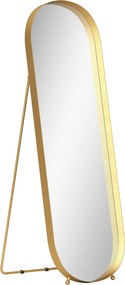 HOMCOM Espelho de Corpo Inteiro com Moldura Metálica, 160 x 50 cm, Moldura Dourada, para Sala, Quarto | Aosom Portugal