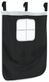 Cortinas para cama elevada com túnel poliéster branco e preto