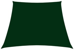 vidaXL Para-sol estilo vela tecido oxford trapézio 3/5x4m verde-escuro