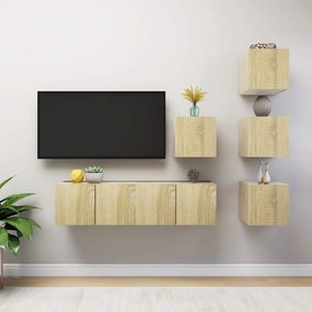 vidaXL 6 pcs conjunto móveis de TV derivados madeira carvalho sonoma