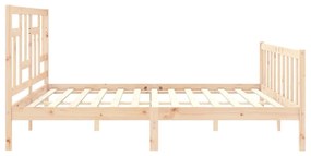 Cama sem colchão 200x200 cm madeira de pinho maciça