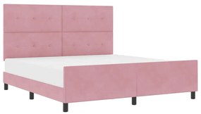 Cama de Veludo Rosa vidaXL 180x200 cm