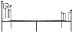Estrutura de cama 160x200 cm metal cinzento