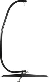 Outsunny Suporte para poltrona suspensa, suporte para cadeira suspensa base em X mosquetão com mola carga 120 kg 114 x 80 x 208 cm preto | Aosom Portugal