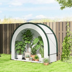 Estufa de jardim dobrável e portátil 200 x 80 x 164 cm, pequena estufa de varanda em lona de PE com porta com fecho de correr, verde