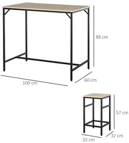 Conjunto de 1 Mesa de Bar e 4 Cadeiras Kairo - Design Contemporâneo