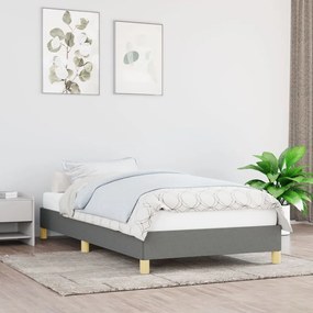 vidaXL Estrutura de cama sem colchão 90x190 cm tecido cinzento-escuro