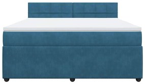 Cama com molas/colchão 180x200 cm veludo azul