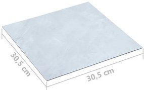 Tábuas de soalho autoadesivas 20 pcs 1,86 m² PVC mármore branco