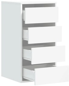 Cómoda com 4 Gavetas - 40x41x76 cm - derivados de madeira - branco