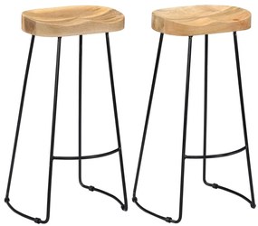 Bancos de bar Gavin 2 pcs madeira mangueira maciça