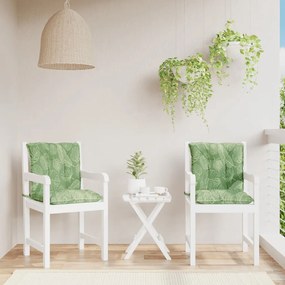 vidaXL Almofadões cadeira de encosto baixo 2 pcs tecido padrão folhas