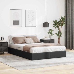vidaXL Cama com Armazenamento Preto 140 x 200 cm Couro sintético